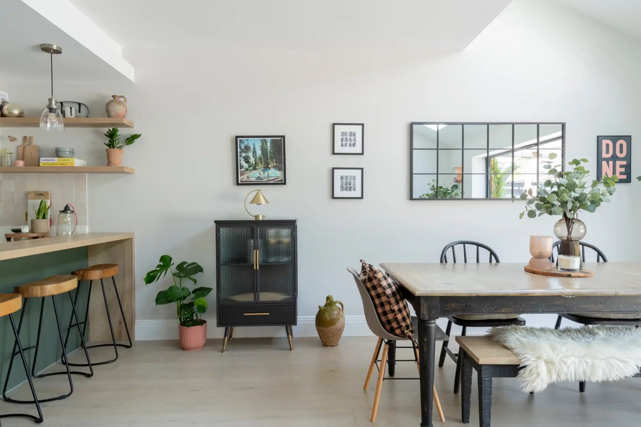 Open plan kitchen dining room