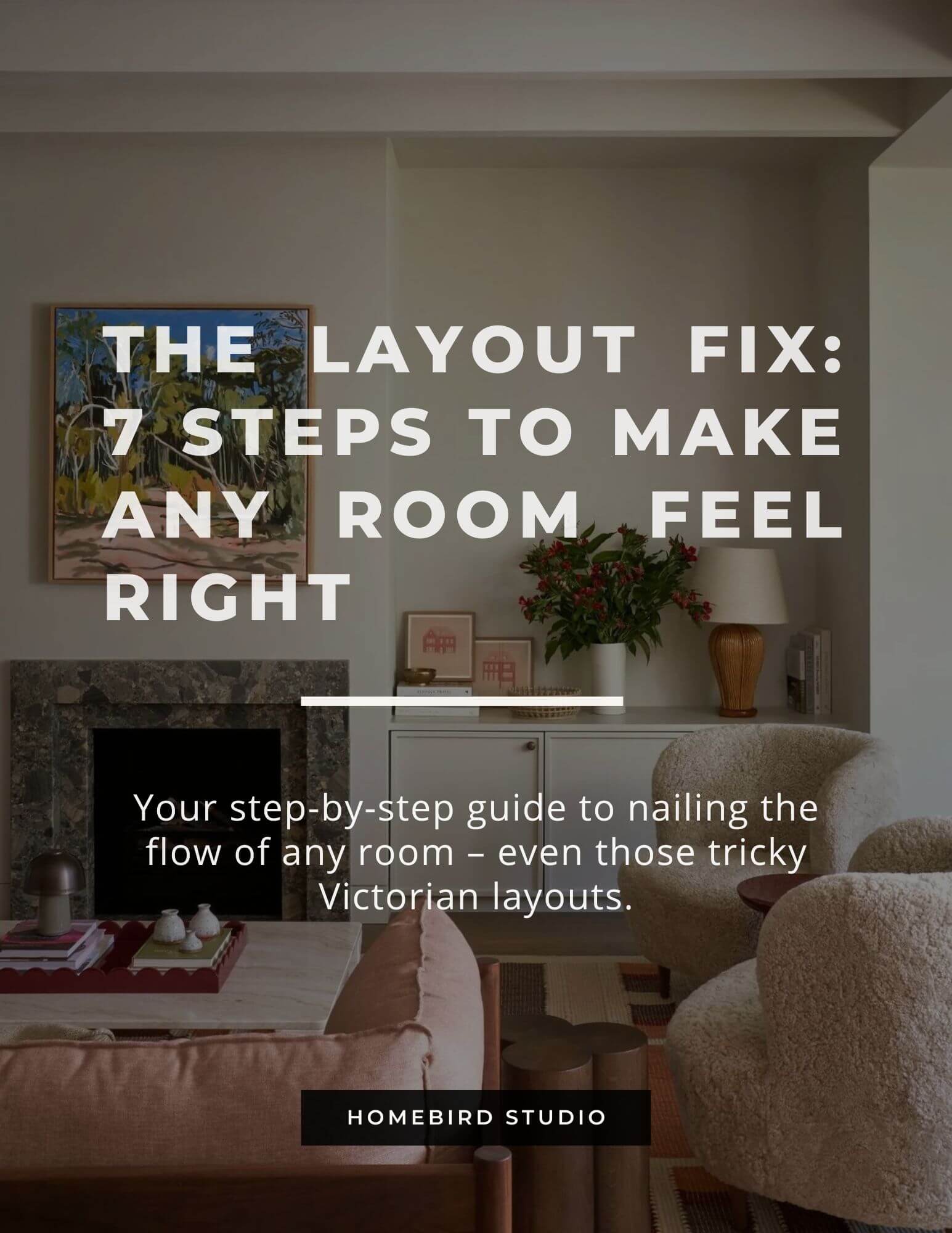 Traditional Victorian modern living room with natural light and balanced layout — 7-step room flow guide
